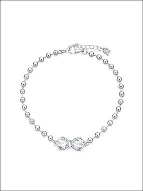 925 Sterling Silver Adjustable Tennis Bracelet Bow CZ Women's Jewelry Gift